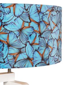 Podna svjetiljka stativ drvo s leptirastom baršunastom sjenilom 50 cm - Puros