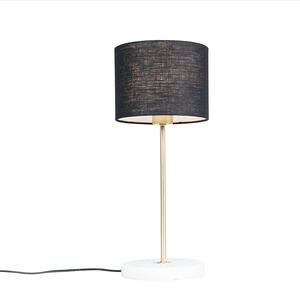 Mesingana stolna svjetiljka s crnim hladom 20 cm - Kaso