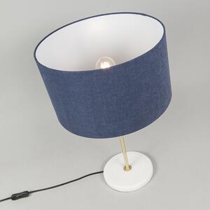 Mesingana stolna svjetiljka s plavim hladom 35 cm - Kaso
