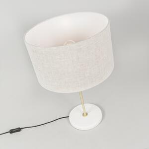 Stolna svjetiljka mesing sive sjene 35 cm - Kaso