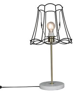 Retro stolna svjetiljka mesing s Granny okvirom crna 30 cm - Kaso