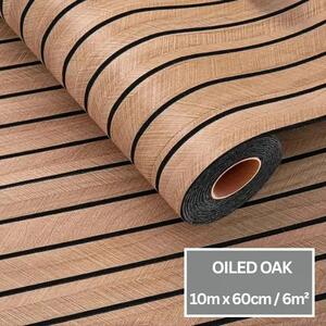 Woodypanel™ Ojačana Samoljepljiva Zidna Obloga – Rola 10 m (6 m²), Uljani hrast