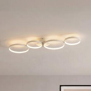 Lindby Evengeline LED stropna svjetiljka, bež, aluminij, duljina 88 cm, Bež, Dnevni boravak/blagovaonica, Metal