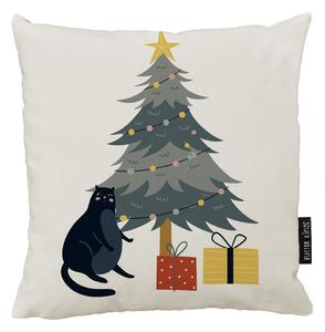 Božićni ukrasni jastuk 50x50 cm Crazy Cat Xmas - Butter Kings