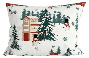 Poli-pamučna jastučnica SNOWY HOUSES POLY 50x70 cm, bijela