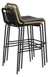 Bež barska stolica sa čeličnom konstrukcijom Kave Home Glenville, visina 74 cm