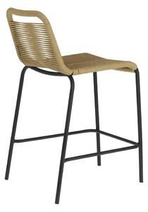Bež barska stolica sa čeličnom konstrukcijom Kave Home Glenville, visina 62 cm