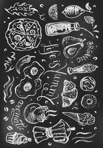 Crni periv tepih 50x80 cm Life Is Yummy – Vitaus