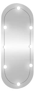 VidaXL Zidno ogledalo s LED svjetlima 45 x 100 cm stakleno ovalno