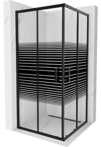 Mexen Rio kvadratna tuš kabina 90 x 90 cm, crne pruge, crna - 860-090-090-70-20