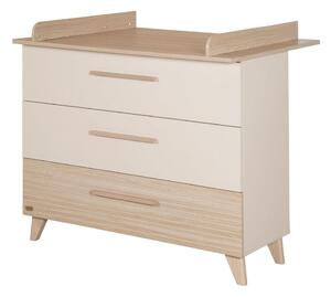 Krem/u prirodnoj boji dječja komoda u dekoru hrasta s promjenjivim stolom 110x98x75 cm Sidney – Roba