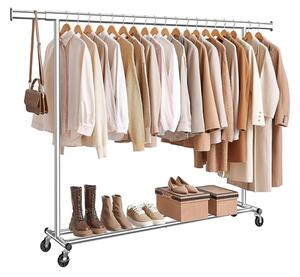 Stalak za odjeću DOLLY na kotačima, max. 150 kg, 45x160-200x161,5cm, srebrna SongmicsHome