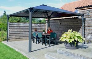 Moderna metalna sjenica Palermo 4,3 x 4,3 m Palmar - Canopia Heat Block antracit
