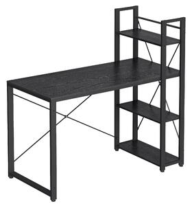 Radni stol s policama desno ili lijevo, 56 x 120 x 120 cm, crni | VASAGLE