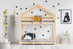 Krevet na kat za djecu od borovine 90x200 cm u prirodnoj boji Mila DMP – Adeko