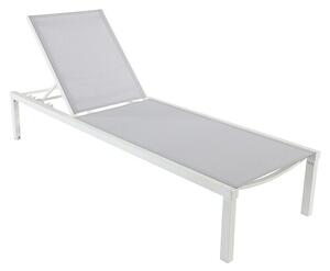 Sunfun Ležaljka za plažu (195 x 65 x 35 cm, Svijetlo siva, bijela, Aluminij, S podesivim naslonom za leđa)