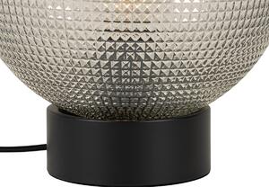 Dizajnerska stolna lampa crna sa dimnim staklom - Chico