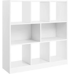 Polica za knjige, pregradna polica, 97,5 x 100 x 30 cm, bijela | VASAGLE