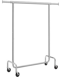 Izdržljivi metalni stalak za odjeću, maksimalna nosivost 130 kg, stalak za odjeću na kotačićima, dužina 110-150 cm | SONGMICS