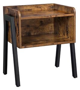 Rustikalni stol, noćni ormarić u industrijskom stilu s pretincem, 42 x 52 x 35 cm