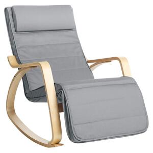 Stolica za ljuljanje, stolica za opuštanje s pet-stupanjskim podesivim osloncem za noge, 67 x 115 x 91 cm