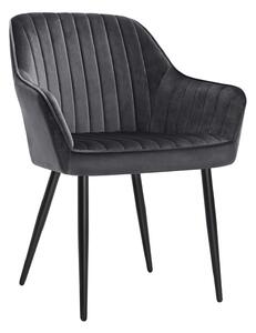 Fotelja, baršunasto tapecirana stolica s naslonima za ruke, 62,5 x 85 x 60 cm