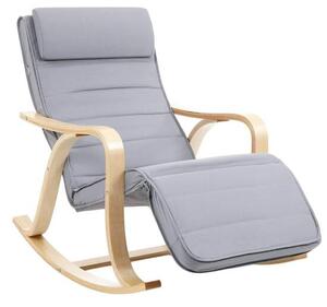 SONGMICS opuštajuća stolica s podesivim naslonom za noge, ergonomska stolica za ljuljanje, 67 x 125 x 91 cm