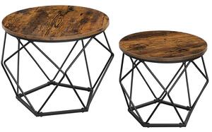 VASAGLE set od dva stolića, stolići za kavu s čvrstim čeličnim okvirima, 50 x 40 cm/40 x 36 cm