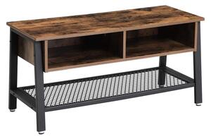 TV stol, TV stalak, konzolni stol, TV ormarić čvrstog metalnog okvira s mrežastom policom, 100 x 40 x 50 cm