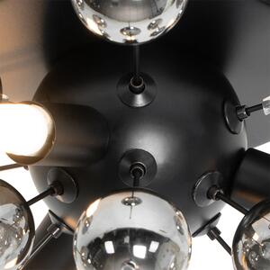 Stropna svjetiljka crna sa dimnim staklom 40 cm 4-svjetla - Explode
