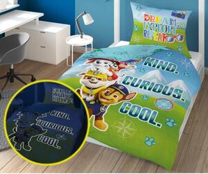 Pamučna posteljina koja svijetli u mraku - PAW PATROL 2 dijela: 1 kom 140x200 + 1 kom 70x80