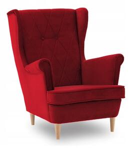 Crvena fotelja u skandinavskom stilu