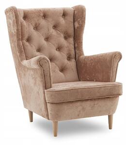 Puderasto ružičasta fotelja u stilu GLAMOUR