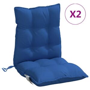 VidaXL Jastuci za stolicu s niskim naslonom 2 kom plavi od tkanine