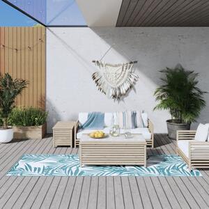 VidaXL Vanjski tepih boja vode i bijeli 80x250 cm reverzibilni dizajn