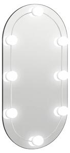 VidaXL Ogledalo s LED svjetlima 80 x 40 cm stakleno ovalno