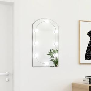 VidaXL Ogledalo s LED svjetlima 70 x 40 cm stakleno u obliku luka
