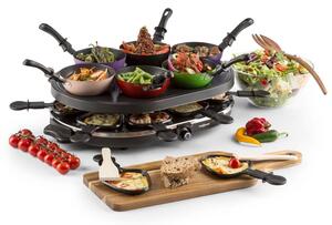 OneConcept Woklette, stolni roštilj, raclette grill, wok, 1200 W, 6 osoba, neprijanjajuća podloga