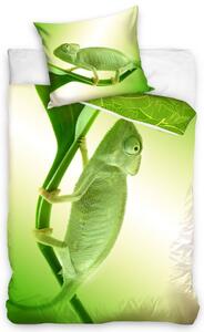 Dječja pamučna posteljina sa zelenim kameleonom Dimenzije: 140x200 + 1x 70x90