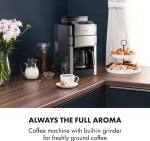 Klarstein Aromatica X, aparat za kavu iznenađenja, mlin, čaša za staklo, Aroma + nehrđajući čelik