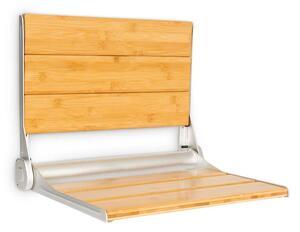 OneConcept Arielle Deluxe, sjedalo za tuš, bambus, aluminij, sklopivo, 160 kg maks., drvo