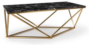 Besoa Black Onyx I, stol za kavu, 110 x 42,5 x 55 cm (Š x V x D), imitacija mramora, zlatno/crni
