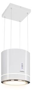 Klarstein Tron Ambience, otočna kuhinjska napa, Ø 38 cm, recirkulacija 540 m³/h, LED, bijela