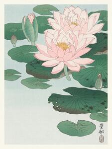 Reprodukcija Water Lily / Lotus (Japandi Vintage) - Ohara Koson, (30 x 40 cm)