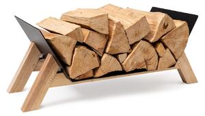 Blumfeldt Langdon Wood Black, stalak za drvo, 68 × 38 × 34 cm, željezo i drvo