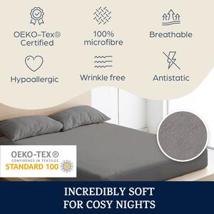 Sleepwise Soft Wonder-Edition, elastična plahta za krevet, 180 – 200 x 200 cm, mikrofibra, tamnosiva