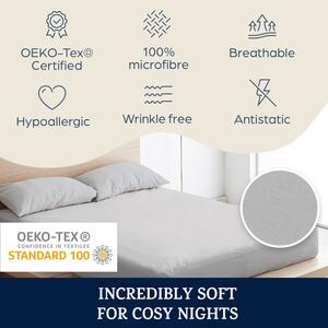 Sleepwise Soft Wonder-Edition, elastična plahta za krevet, 180 – 200 x 200 cm, mikrofibra, svetlo sivá