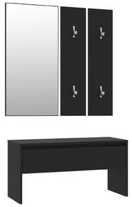 VidaXL Set namještaja za hodnik crni od konstruiranog drva