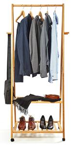 Blumfeldt Vješalica, stalak za odjeću, 4 kotača, 2 police, 60 × 162 × 42,5 cm, 100% bambus