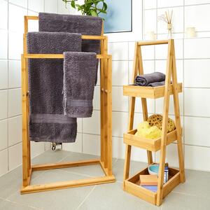 Blumfeldt Stalak za ručnike, 3 razine, 55 x 100 x 24 cm, stepenasti dizajn, bambus